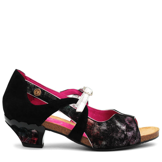 Macaroon- Black low cork sandal - Chanii B