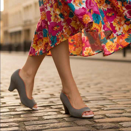 Maison - Grey suede with Orange