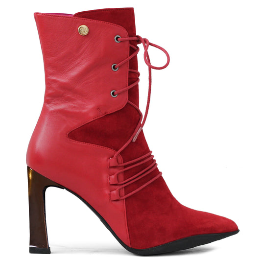 Mina - Red ankle heel boot - Chanii B
