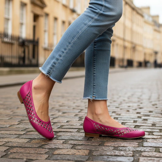 Onyx - Fuchsia/White ballerina Last pairs - Chanii B