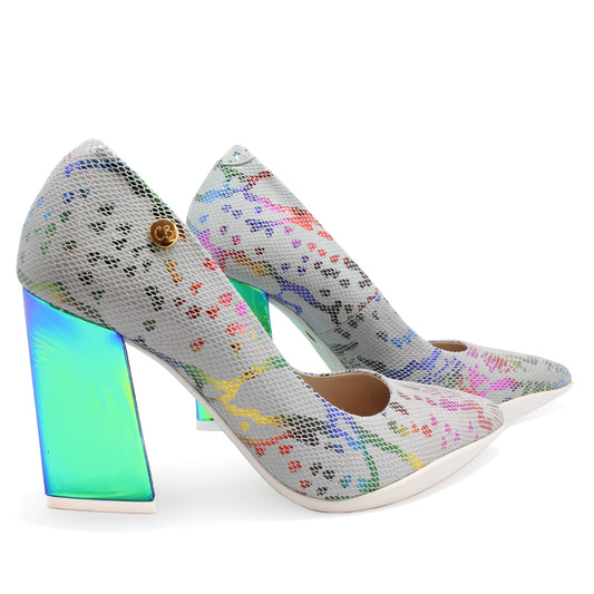 Pailette - Rainbow Snake High heel shoe - Chanii B