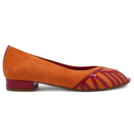 Peruse - Orange/Fuchsia flat shoe - Chanii B