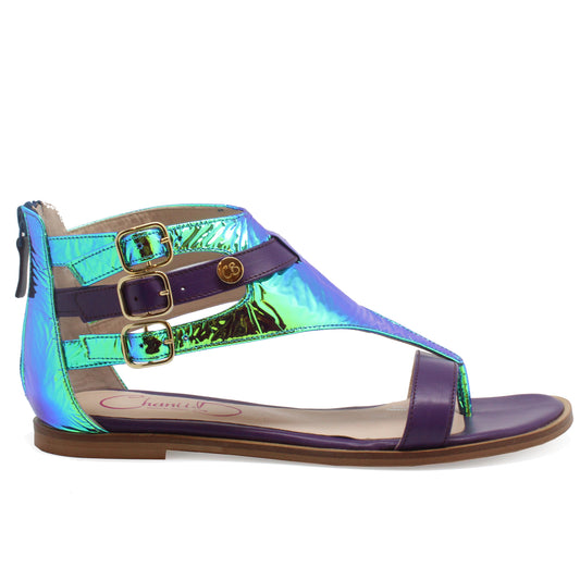Piston - Blue Foil flat sandal - Chanii B