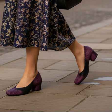 Polo - Purple Stingray Low heel shoe