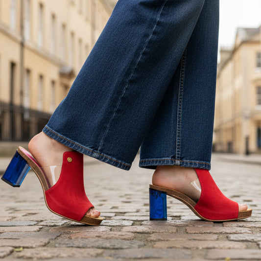 Cannes-Red suede slip on slide - Chanii B