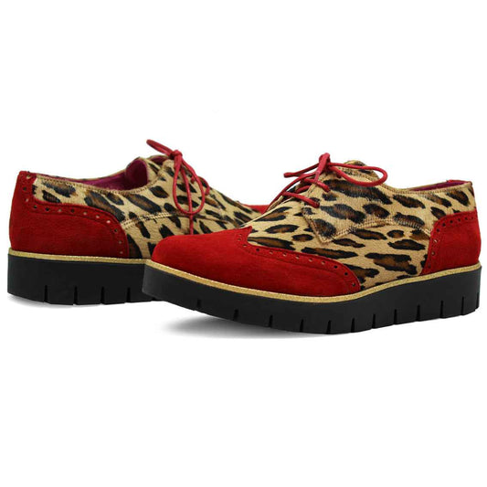 Bolt - Red Animal Print lace up- last pair 36