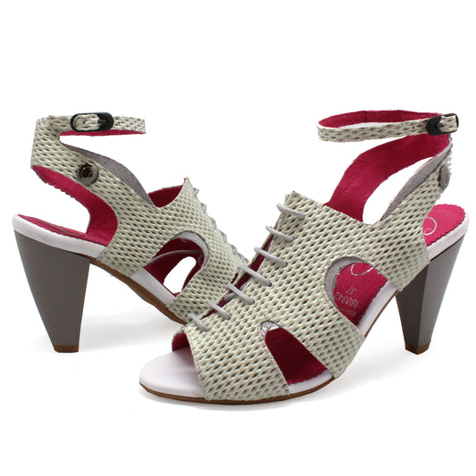 Ritual - White Iridescent heel sandal - Chanii B