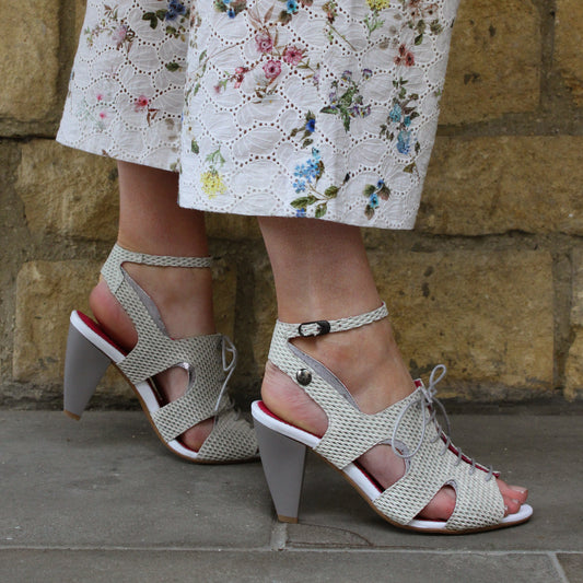 Ritual - White Iridescent heel sandal - Chanii B