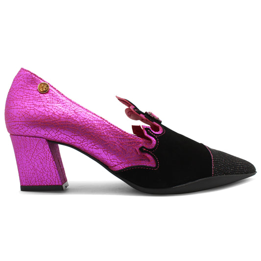 Royal - Black Fuchsia low heel shoe - Chanii B