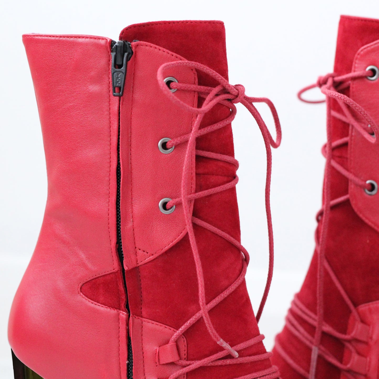 Mina - Red ankle heel boot - Chanii B