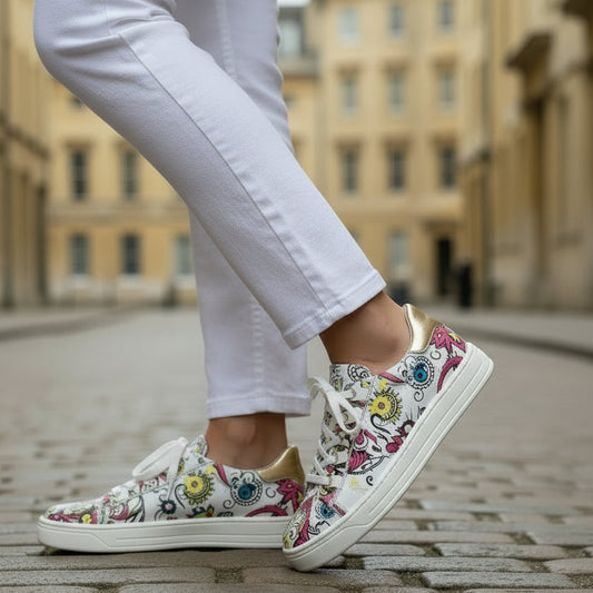 Skate Doodle- White sneaker - Chanii B