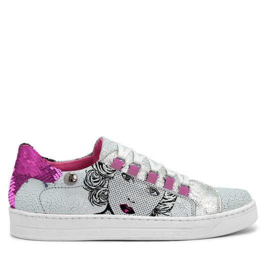 Skate - Royal White Fuchsia Betty sneaker - Chanii B