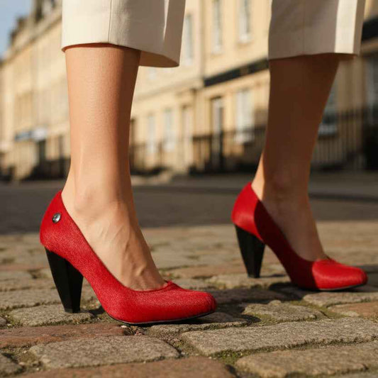 Tierra - Red cow hide heel shoe
