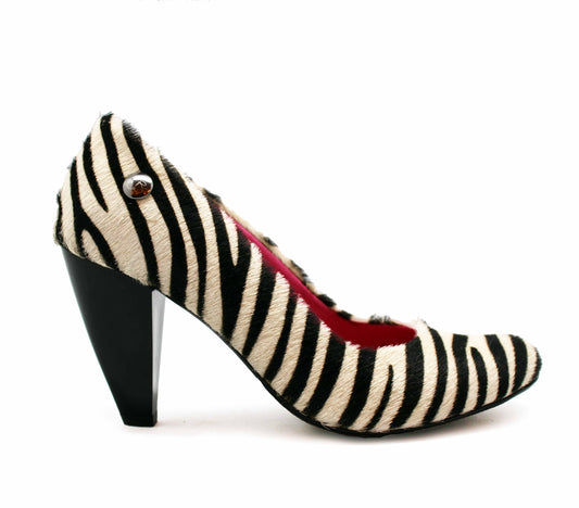 Tierra - Zebra Print cow hide heels - Chanii B