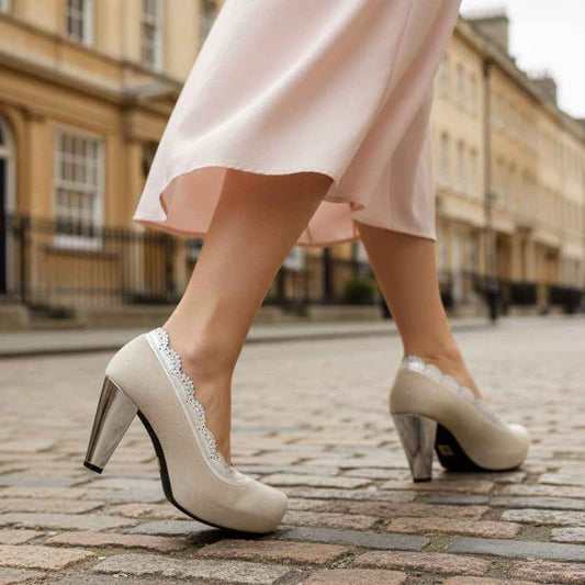 Tu Es Belle - off white-silver heel shoe