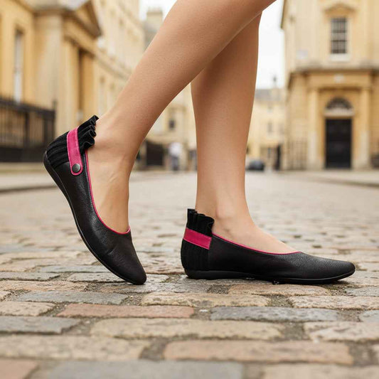 Tuille - Black and fuchsia flat shoes- last pair 36