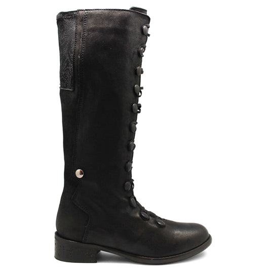 Velvet Black long leg boot