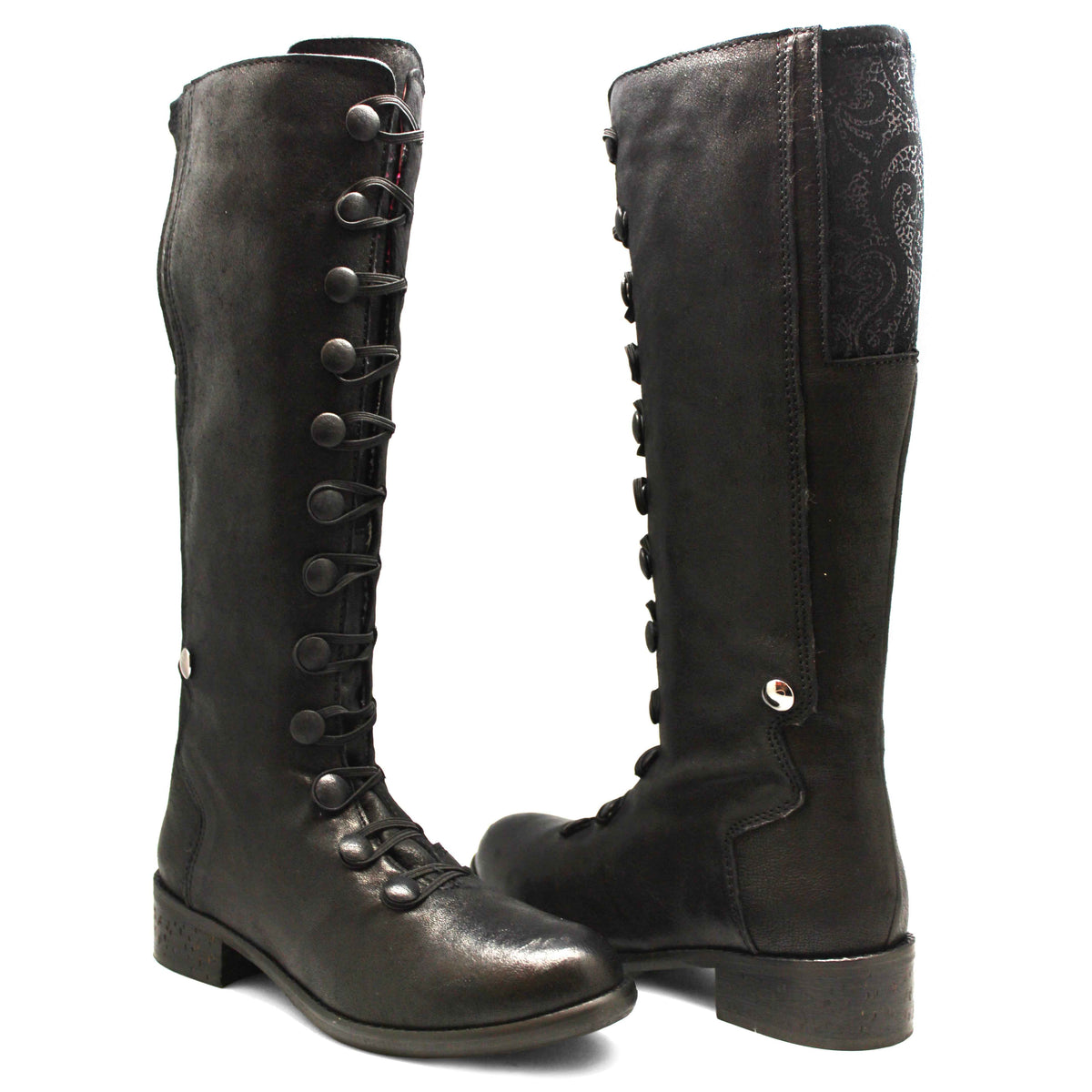 Velvet Black long leg boot