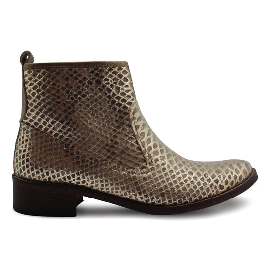 Zipp - Gold Snake print ankle boot - Chanii B