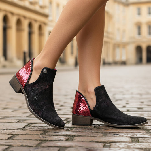 Zippette - Black Multi Colour Smoke anke boot - Chanii B