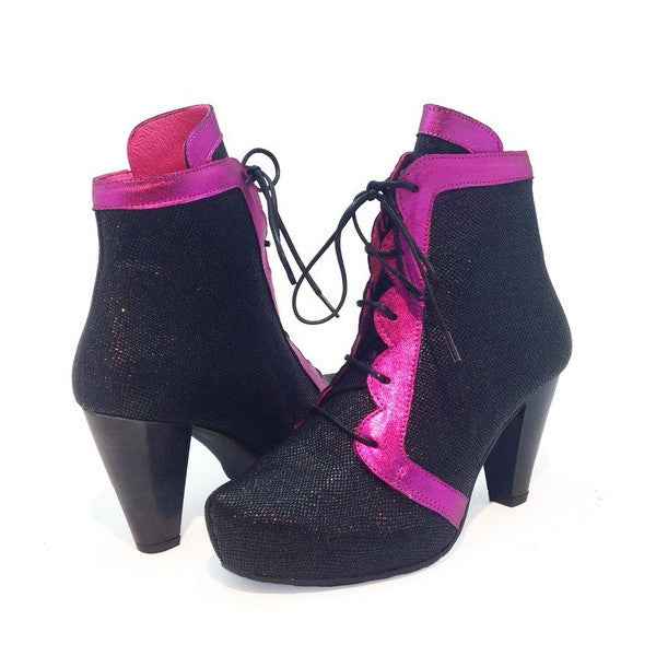 Mon Chou - Black Fuchsia sparkle suede fuchsia- PRE ORDER