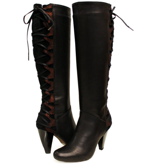 Bianca - Black/Red Long leg boot- Last Pair 35 - Chanii B