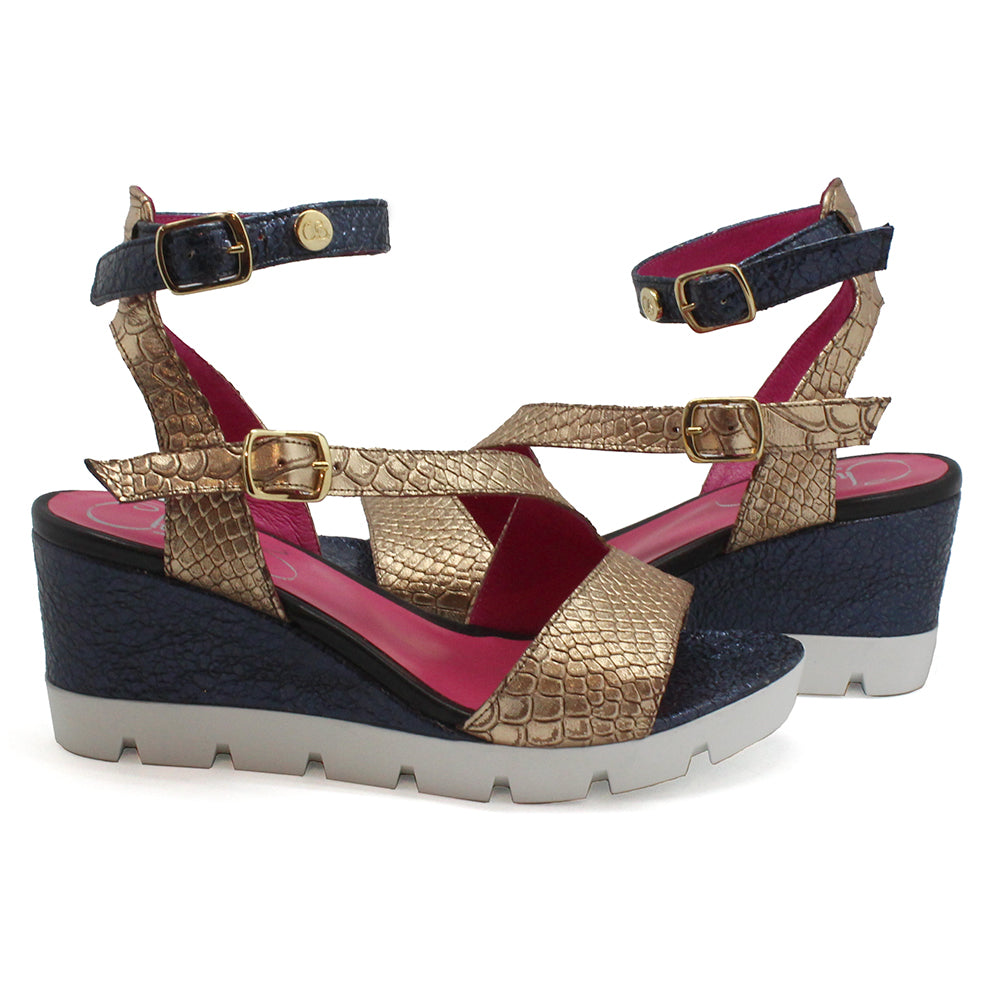 Bien - Gold Croc wedge sandal - Chanii B