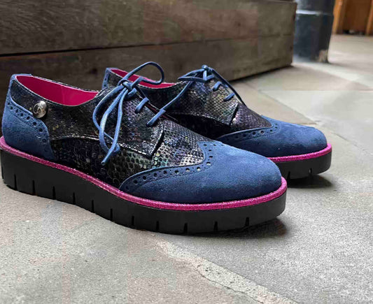 Bolt -Blue scales lace up shoe - Chanii B