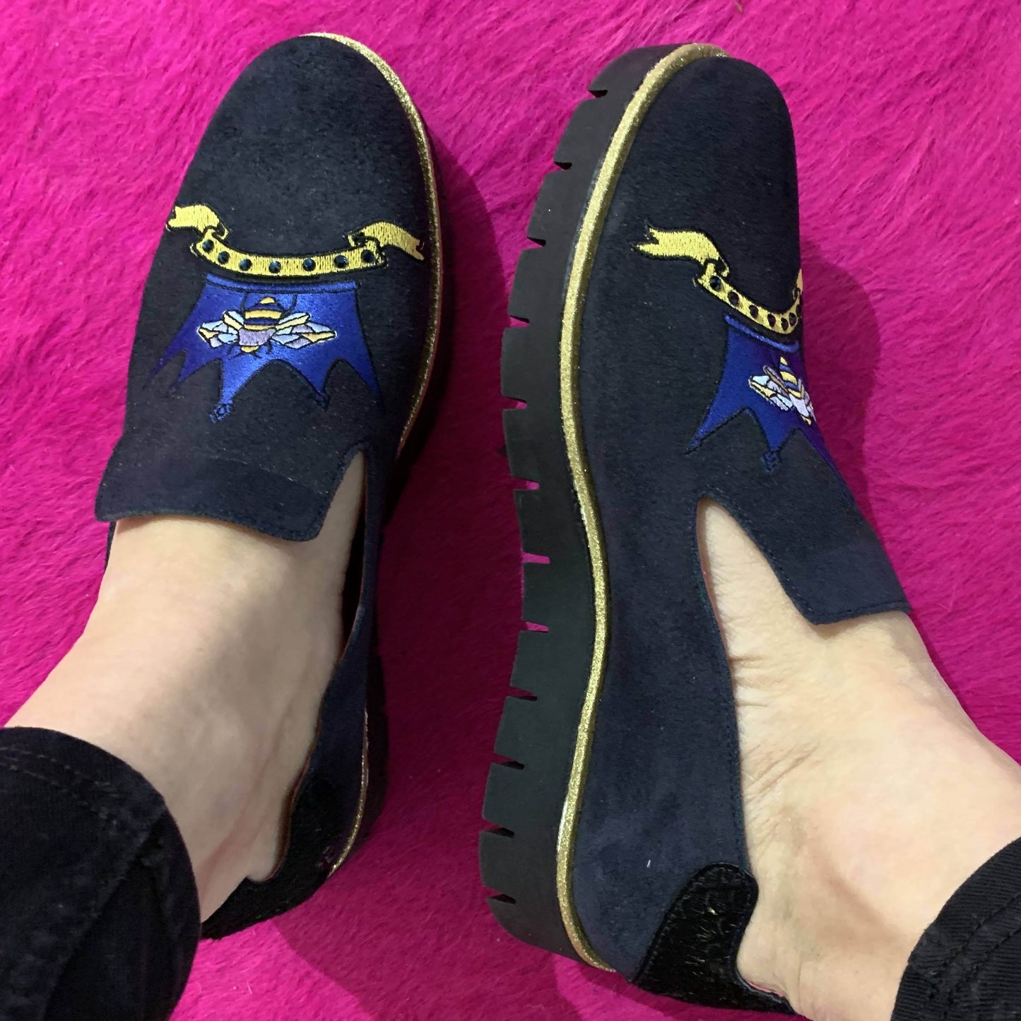 Boom - Navy slip on -Bee Crown shoe - Chanii B