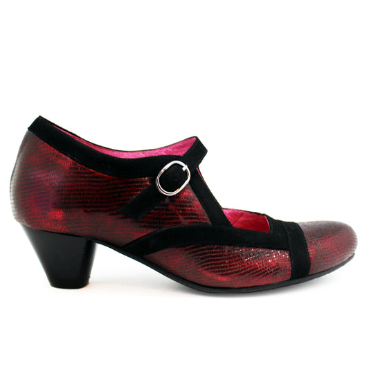 Bouquet - Red Metallic bar shoe-LAST PAIRS 36, 37 AND 40 - Chanii B