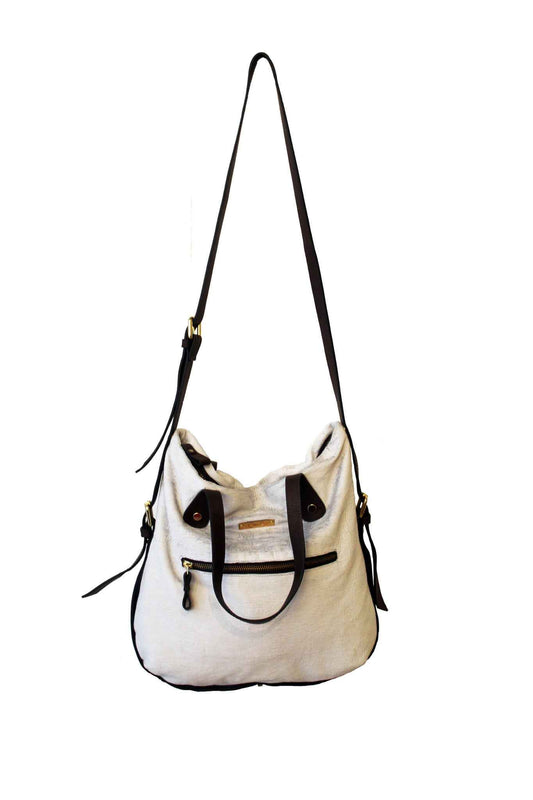Campagne-white laser leather handbag