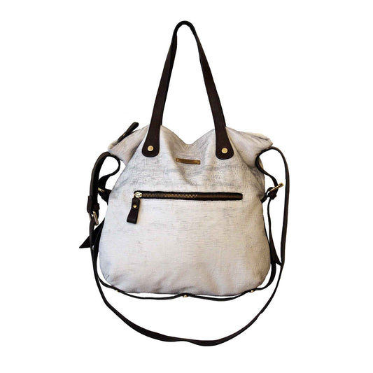 Campagne-white laser leather handbag