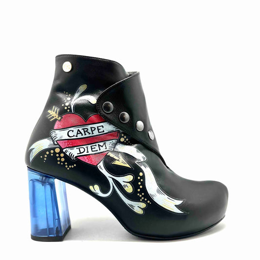 Carpe Diem- Black Tattoo ankle boot- limited Edition - Chanii B