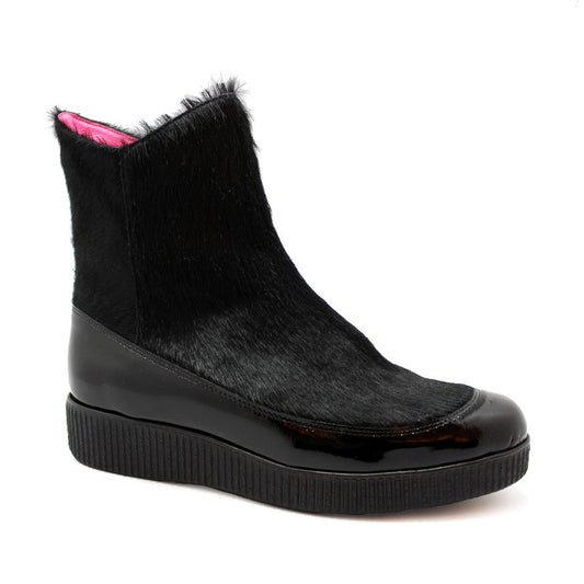 Mocca - Black cow hide ankle boots - Chanii B