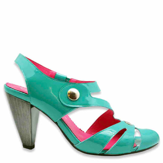 Chardonnay - Turquoise Patent open toe sandal- LAST PAIRS 38 AND 39! - Chanii B