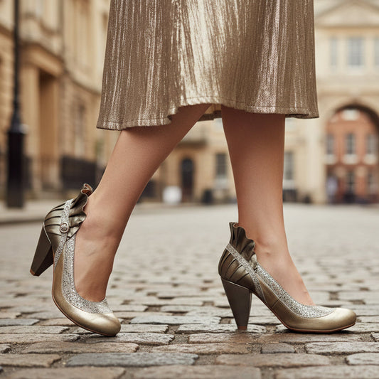 Tresor - Champagne gold heel shoe last pairs 35, 36 and 37 - Chanii B