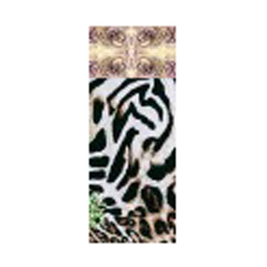 Scarf -ZEBRA- White/Green Print-SILK - Chanii B