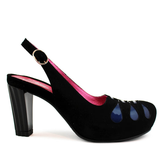 Fimo- Black/Navy sling back cork footbed - Chanii B