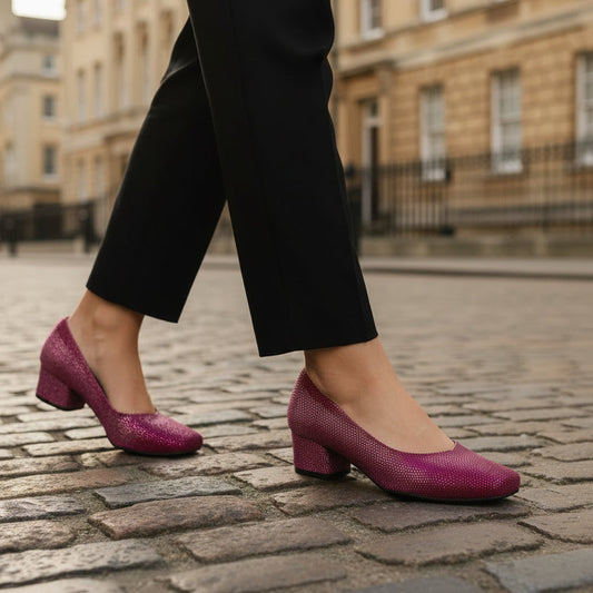 Polo fuchsia low heel shoe - Chanii B