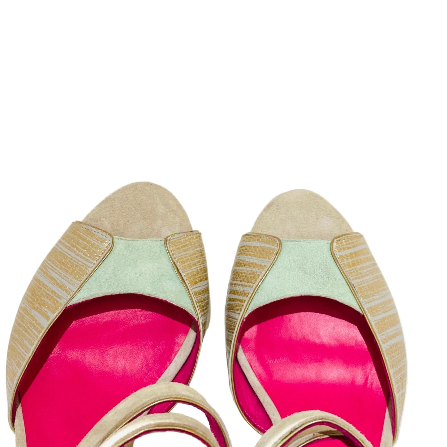 Argent - Soft gold/Aqua high heel sandal - Chanii B