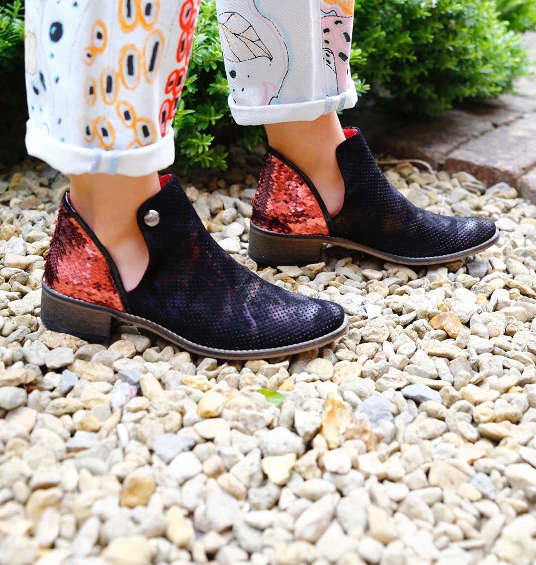 Zippette - Black Multi Colour Smoke anke boot - Chanii B