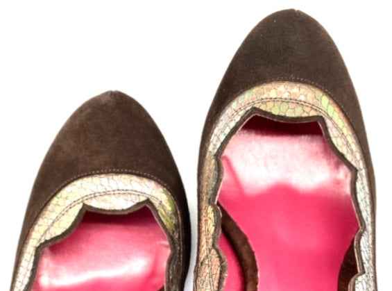 Beaucoup- Brown Suede platform heel- Last pairs 39,40 and 41