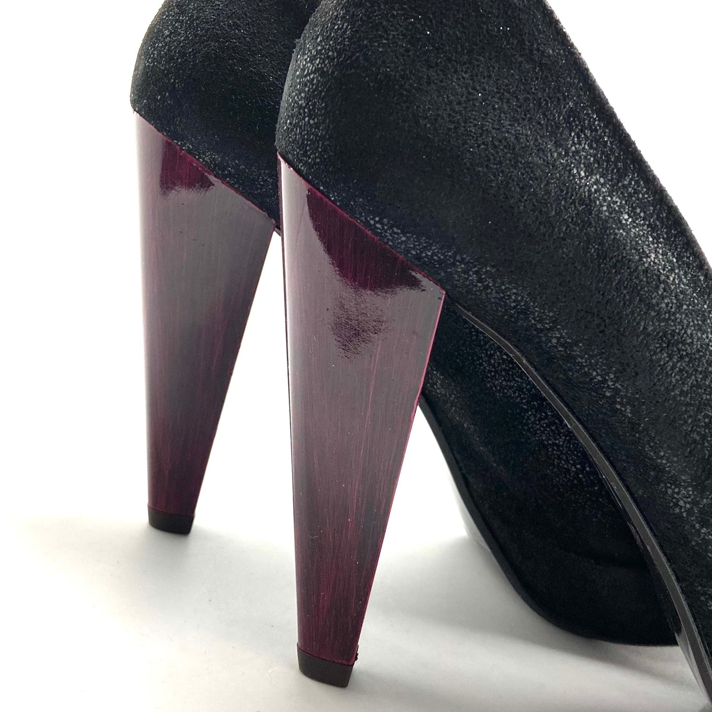 Bizz - Black with dark fuchsia painted heel- Last pair 36 - Chanii B