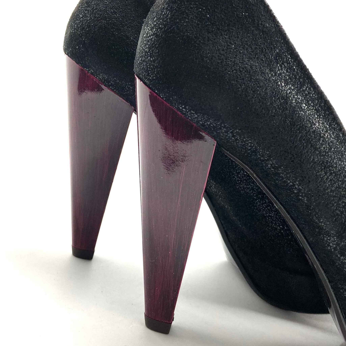 Bizz - Black with dark fuchsia painted heel- Last pair 36