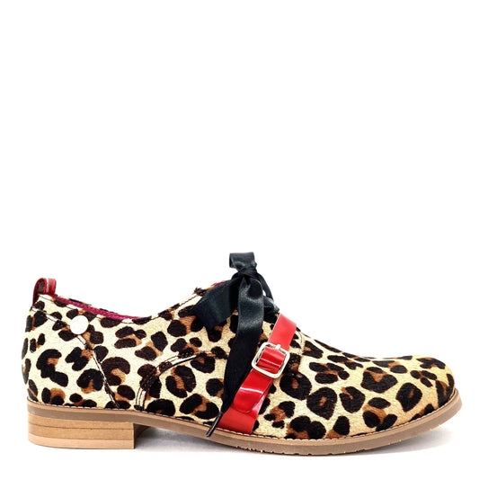 Excuse Moi - Leopard cow hide lace up - Chanii B