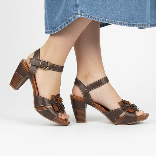 Pong Brown Flower- LAST PAIR 40! - Chanii B