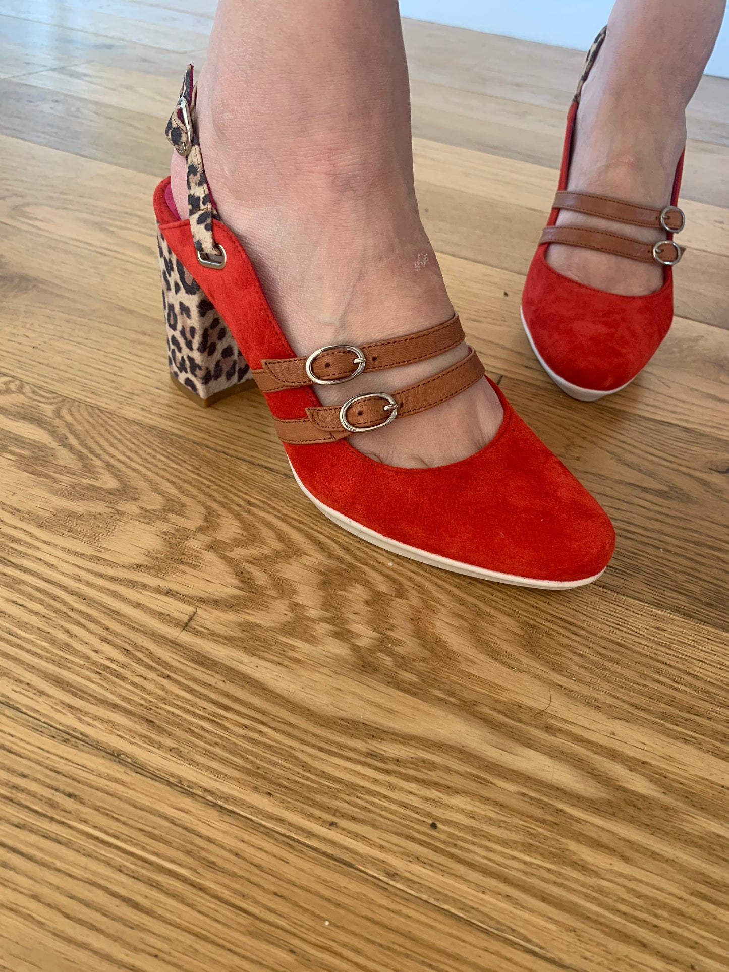 Pineapple - Orange-Red Leopard shoe - Chanii B