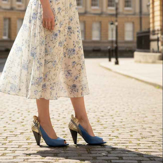 Rosert-Blue open toe heel shoe Last pair 37!