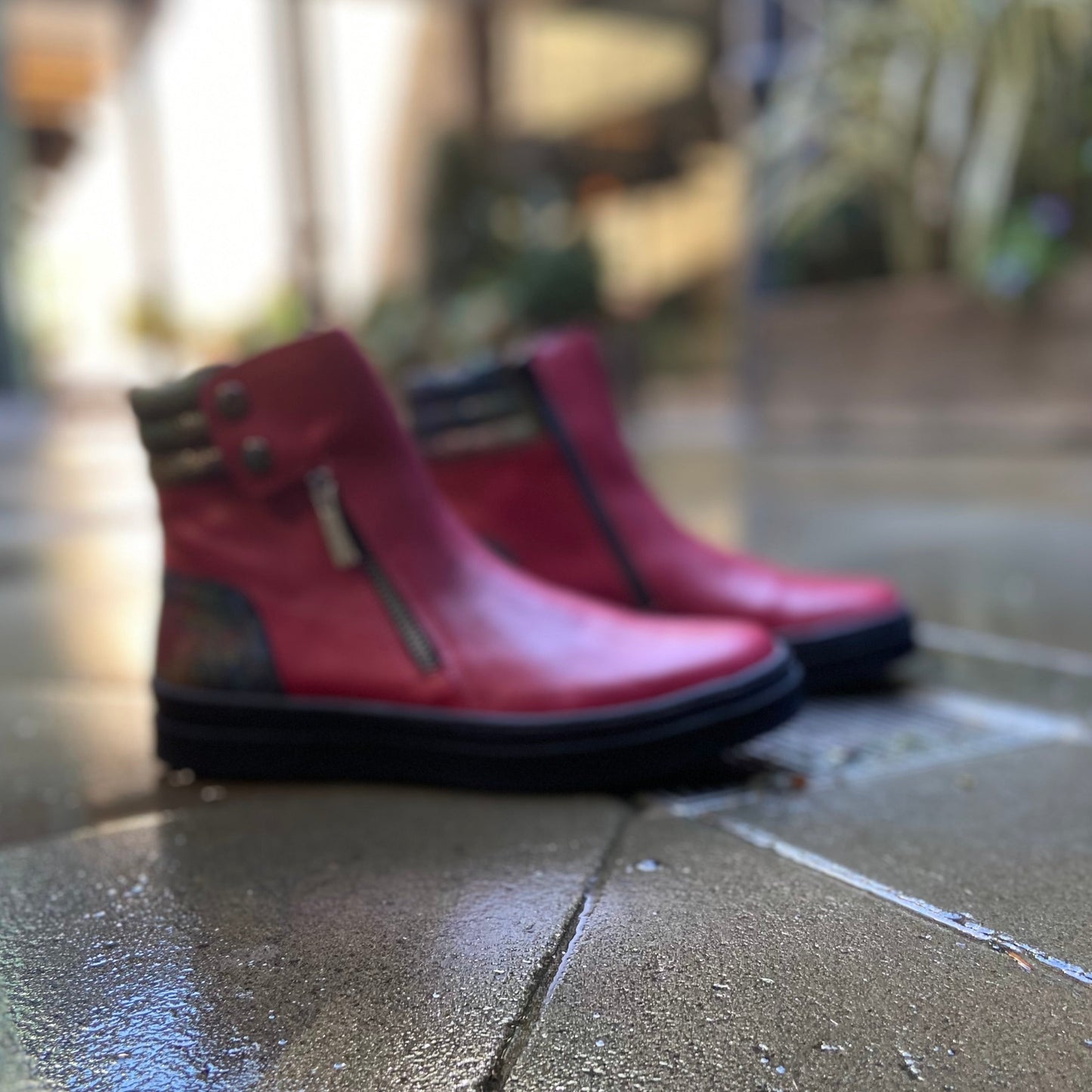 Chat -Red Multi ankle boot