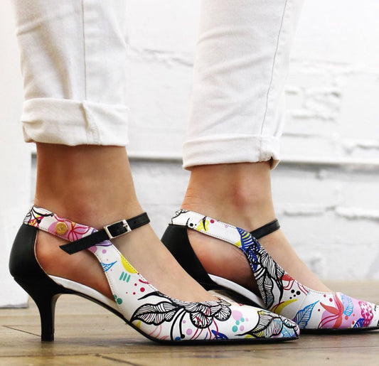 Regal Royal - Doodle White kitten heel - Chanii B